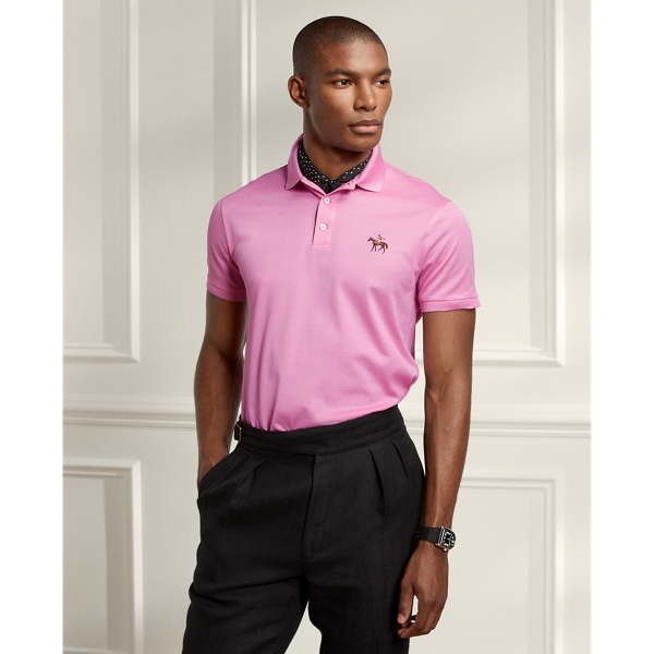 Custom Slim Fit Piqué Polo Shirt Purple Label 1