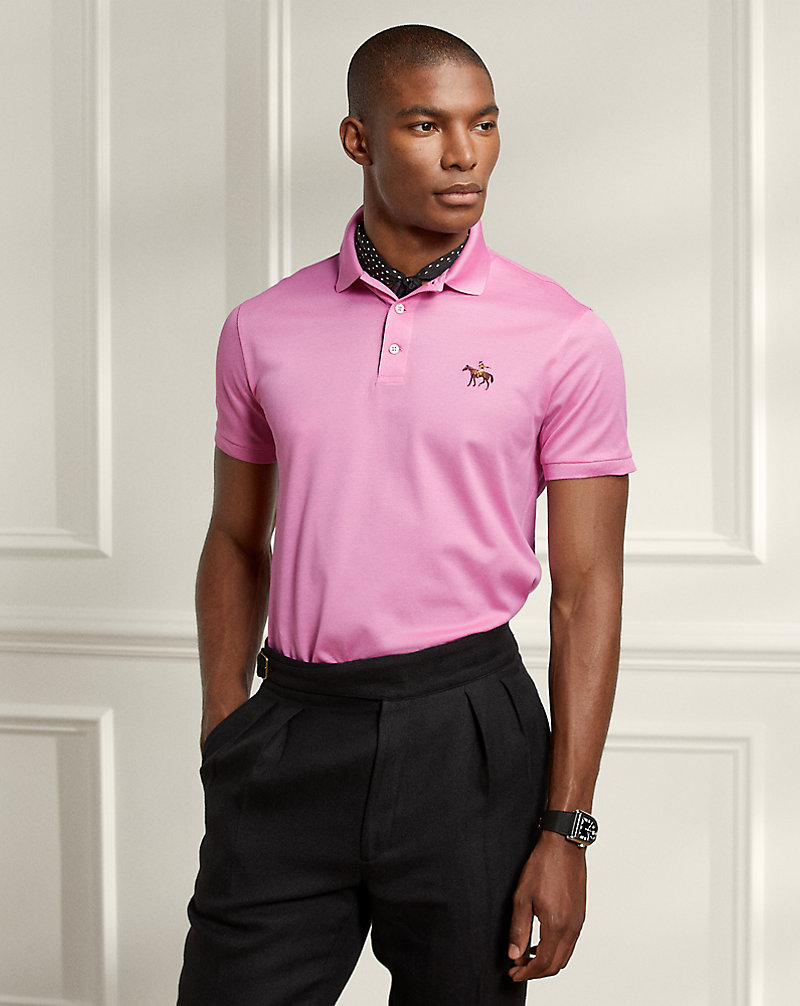 Custom Slim Fit Piqué Polo Shirt Purple Label 1