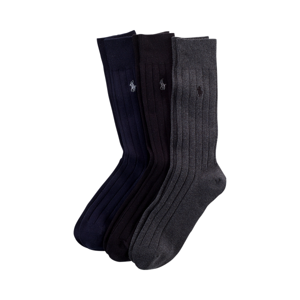 Ribbed Cotton Trouser Sock 3-Pack