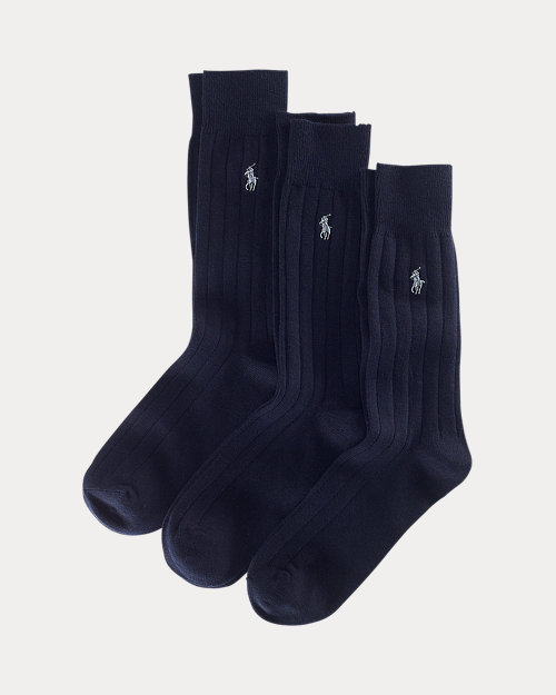 Ribbed Cotton Trouser Sock 3-Pack
