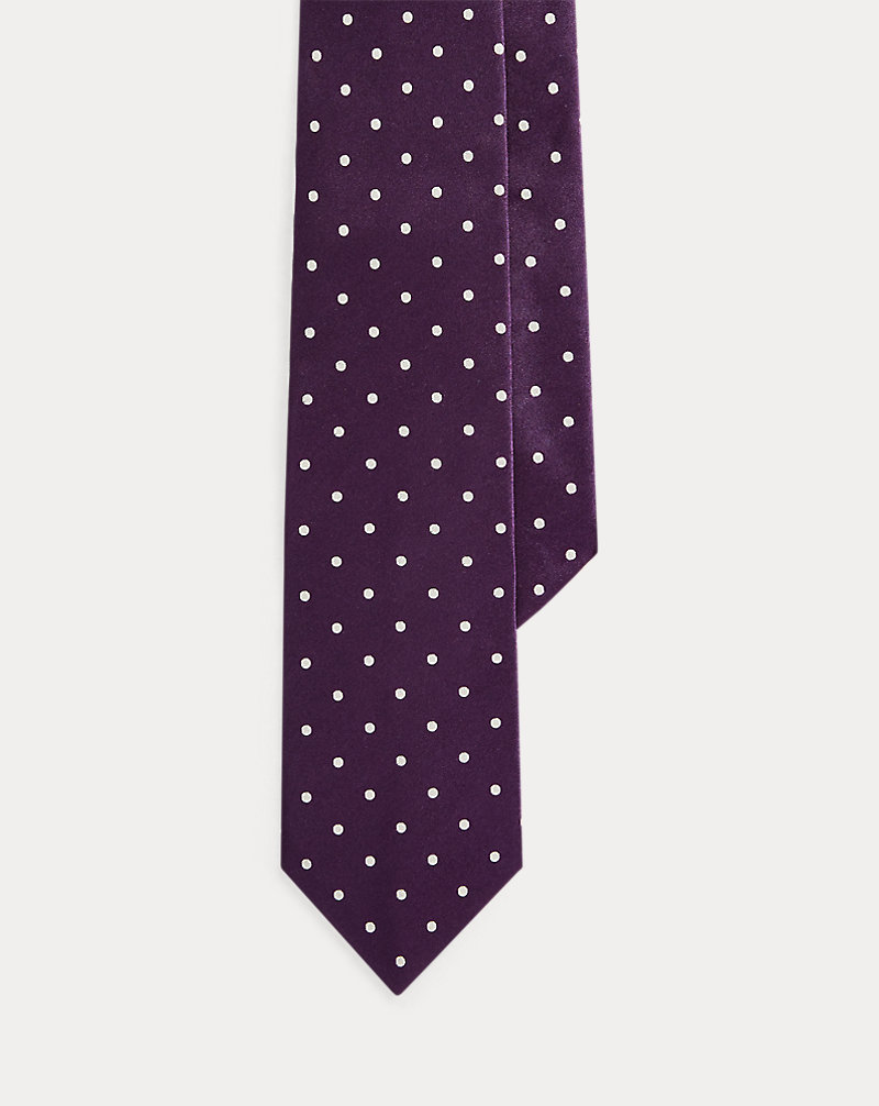 Seidensatin-Krawatte mit Punkten Purple Label 1