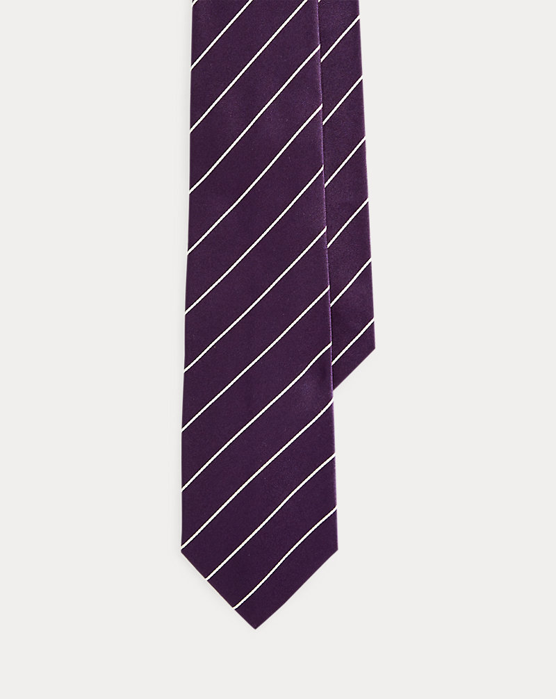 Striped Silk Satin Tie Purple Label 1