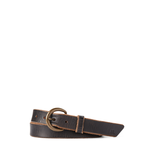 Terrance Tumbled Leather Belt RRL 1