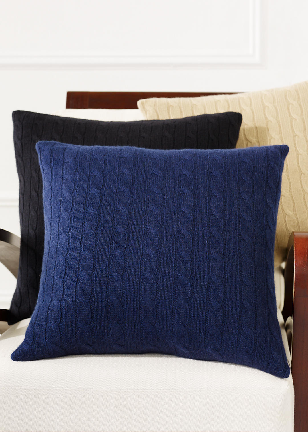 Cabled Cashmere Throw Pillow