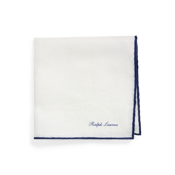 Tipped Linen Pocket Square