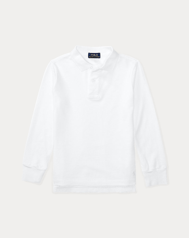 Cotton Long-Sleeve Uniform Polo Shirt Boys 2-7 1