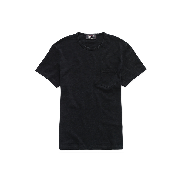 Indigo jersey T-shirt met zak