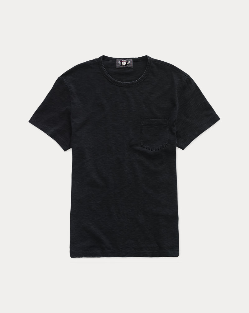 Indigo Cotton Crewneck T-Shirt RRL 1
