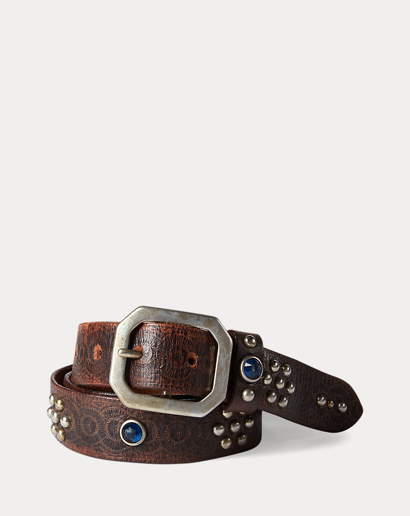Studded Leather Belt RRL 1
