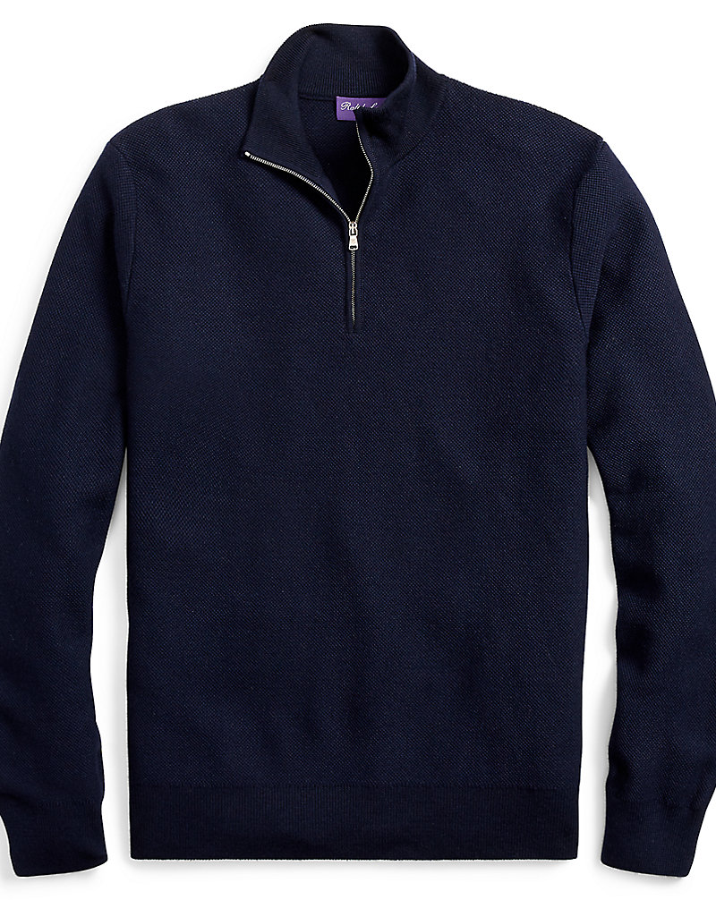 Merino-Cashmere Piqué Sweater Purple Label 1