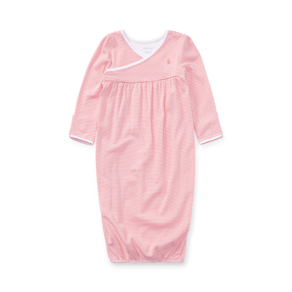 Striped Cotton Gown Baby Girl 1