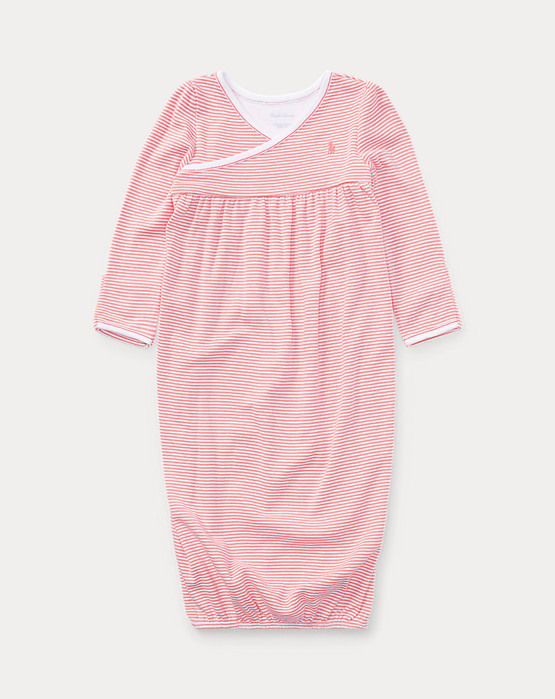 Striped Cotton Gown Baby Girl 1