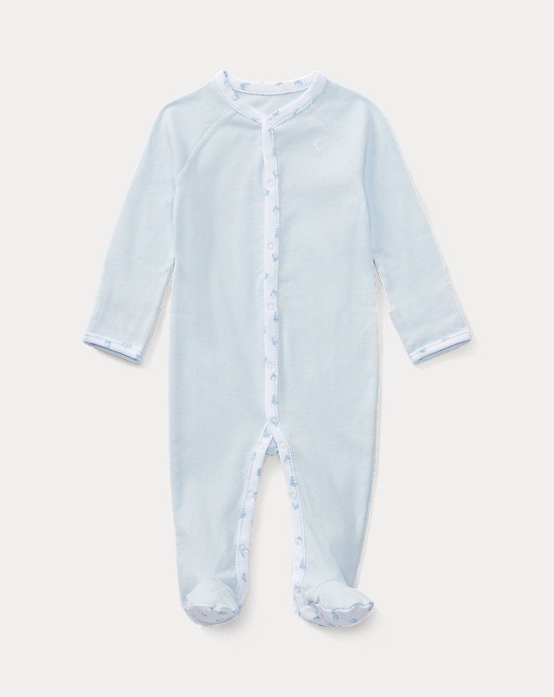 Solid Cotton Footed Coverall Baby Boy 1