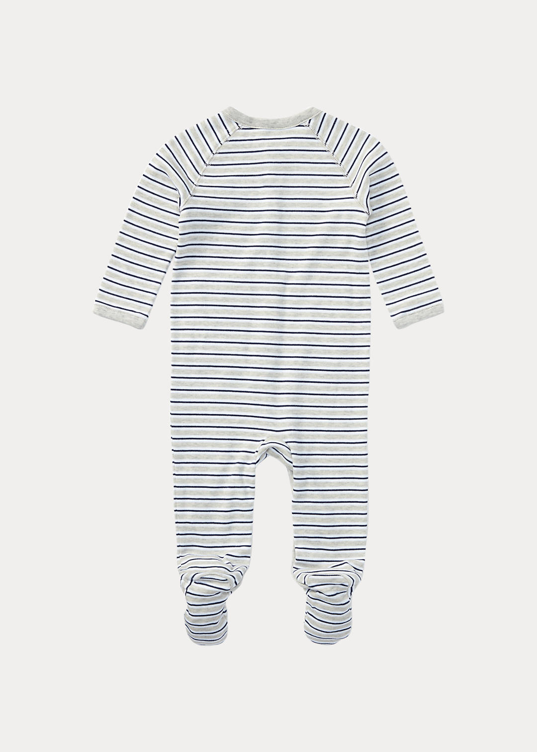 Baby Boy Striped Cotton Footed Coverall 2