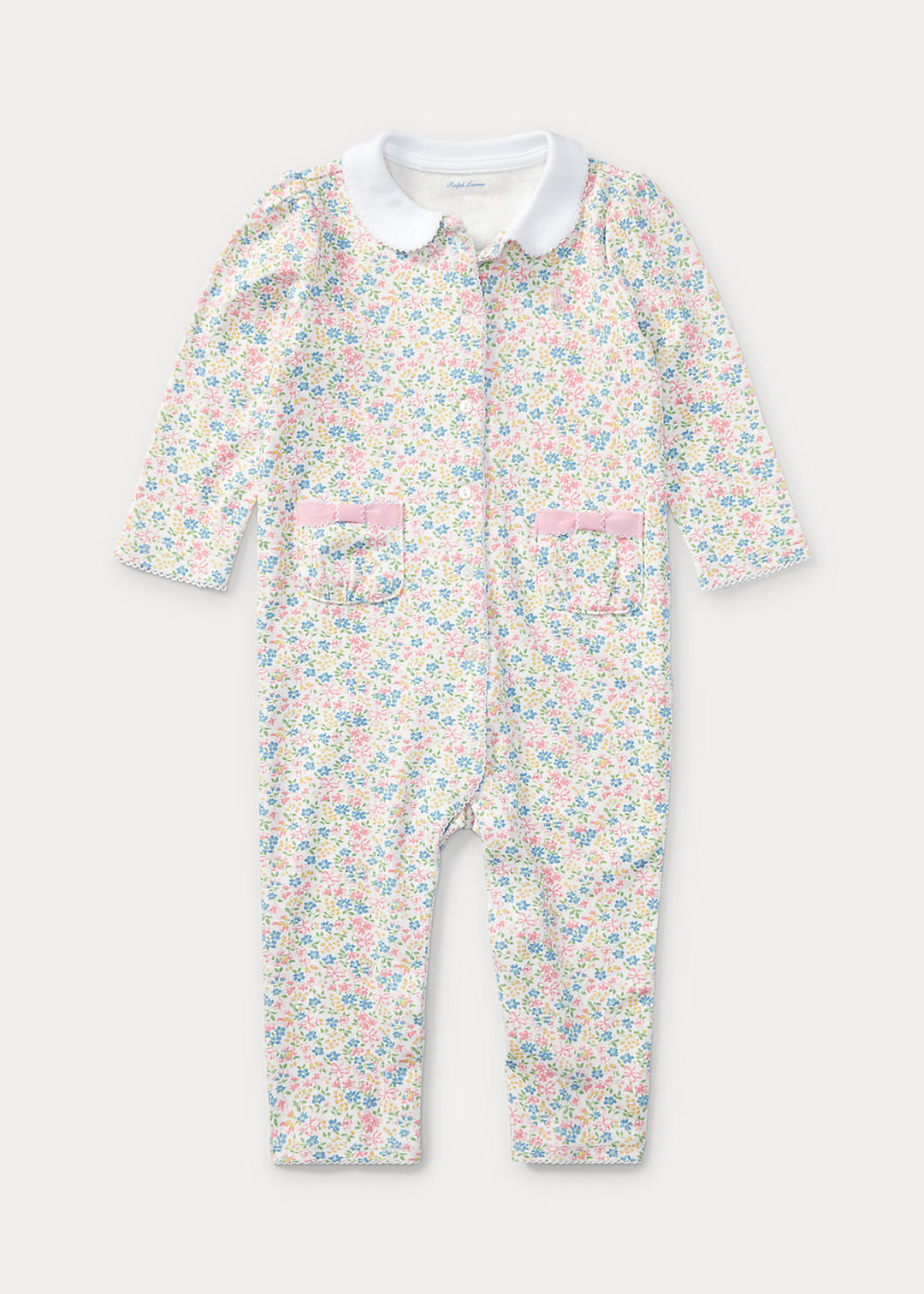 Baby Girl Floral-Print Cotton Coverall 1