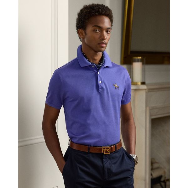 Custom Slim Fit Piqué Polo Shirt Purple Label 1