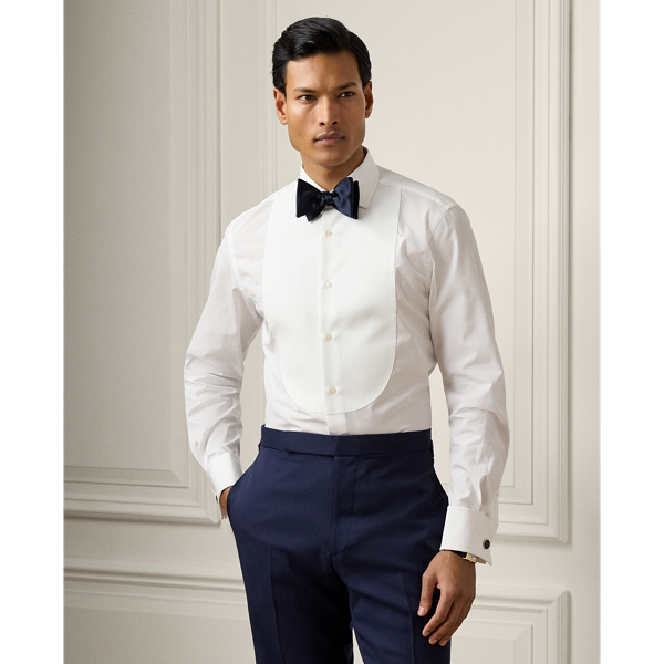 Piqué-Bib French Cuff Tuxedo Shirt