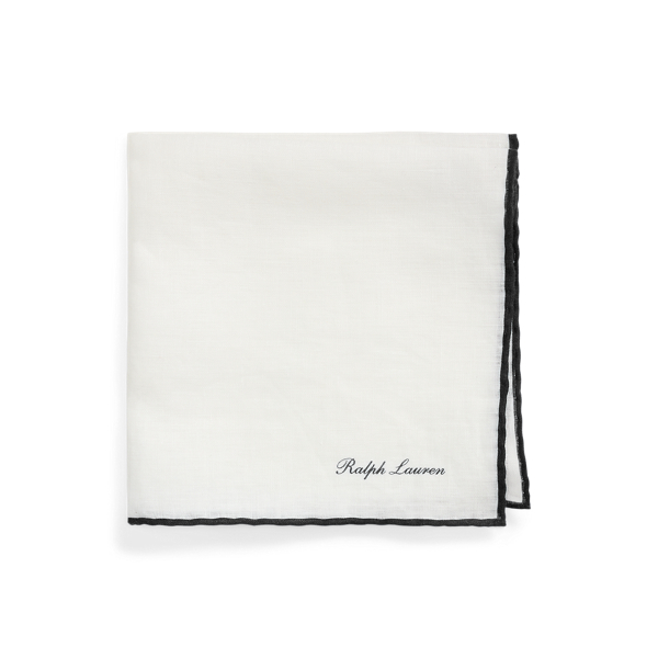 Tipped Linen Pocket Square