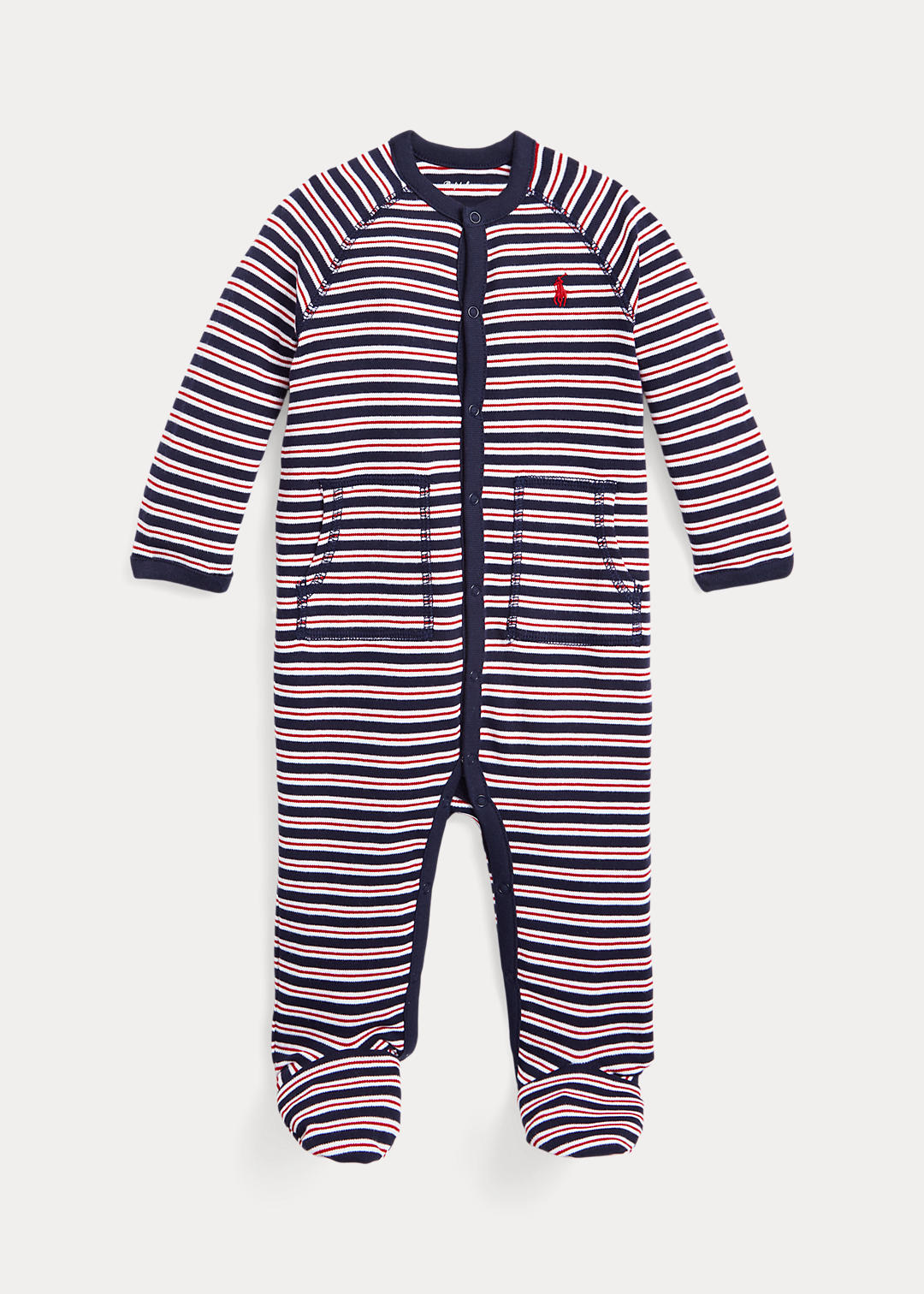 Baby Boy Striped Cotton Coverall 1