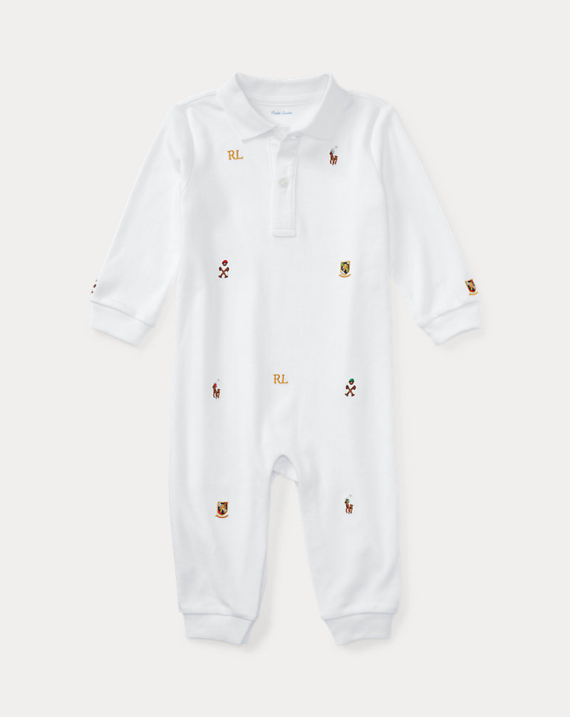 Embroidered Cotton Coverall Baby Boy 1