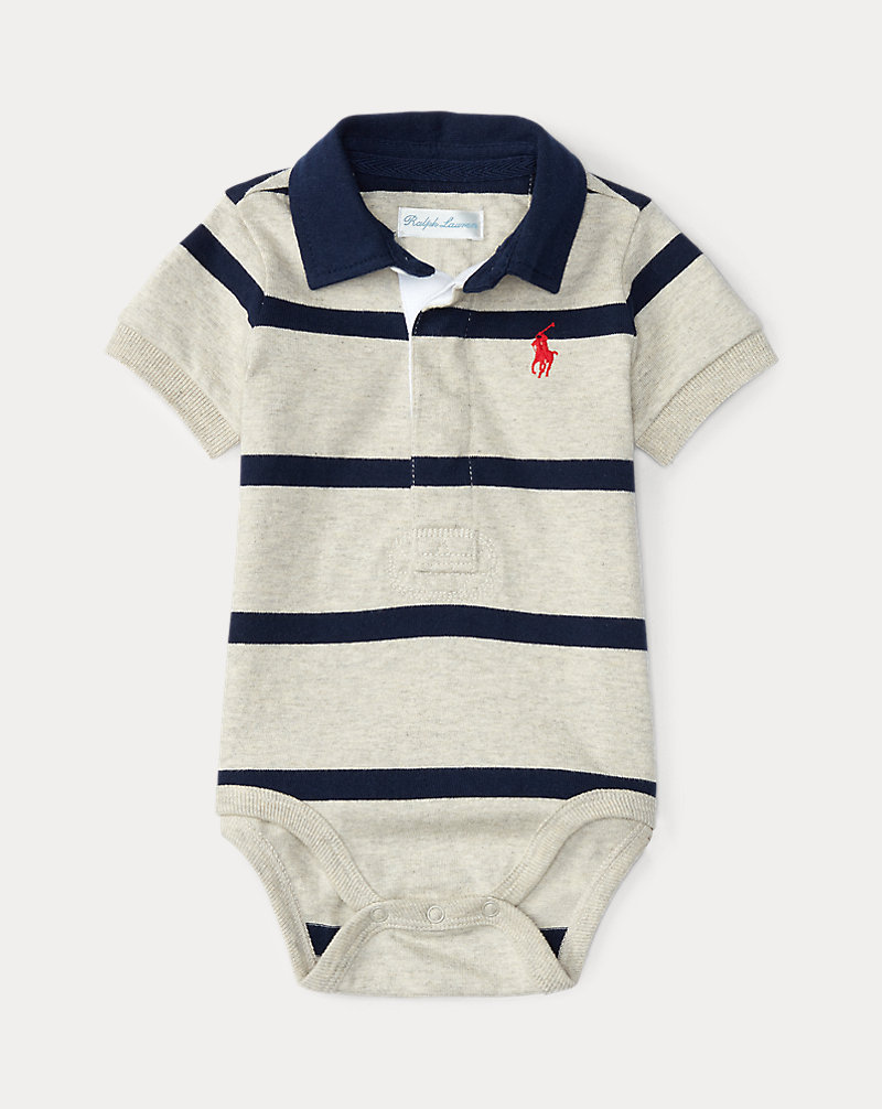 Striped Cotton Polo Bodysuit Baby Boy 1