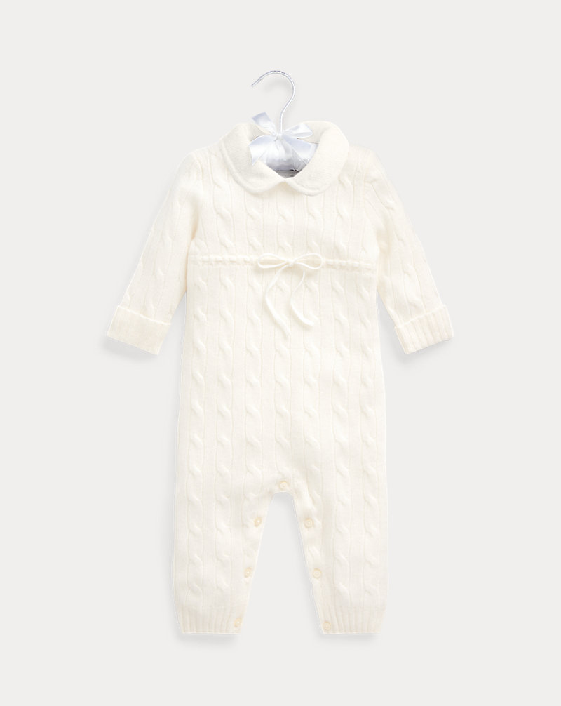 Cashmere Knit-Collar Coverall Baby 1