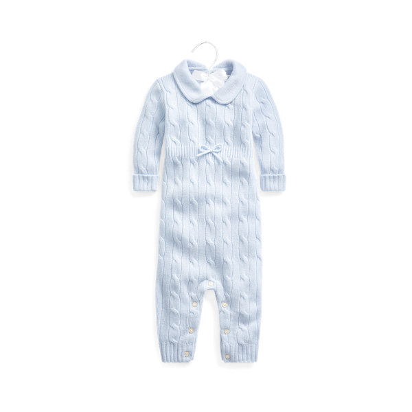 Cashmere Knit-Collar Coverall