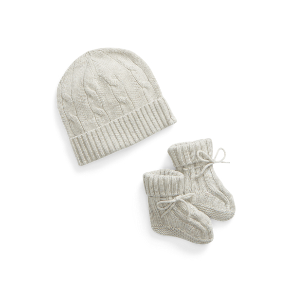 Cashmere Beanie and Bootie Set