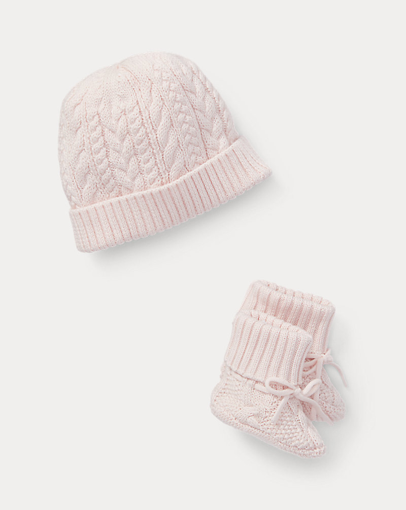 Cotton Hat & Booties Set Baby Girl 1