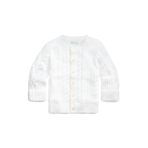 Aran-Knit Cotton Cardigan Baby 1