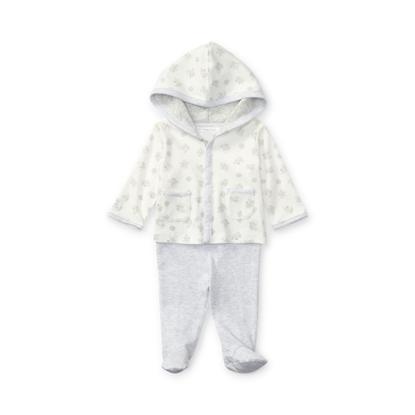 Cotton Hoodie & Footed Pant Set Baby 1