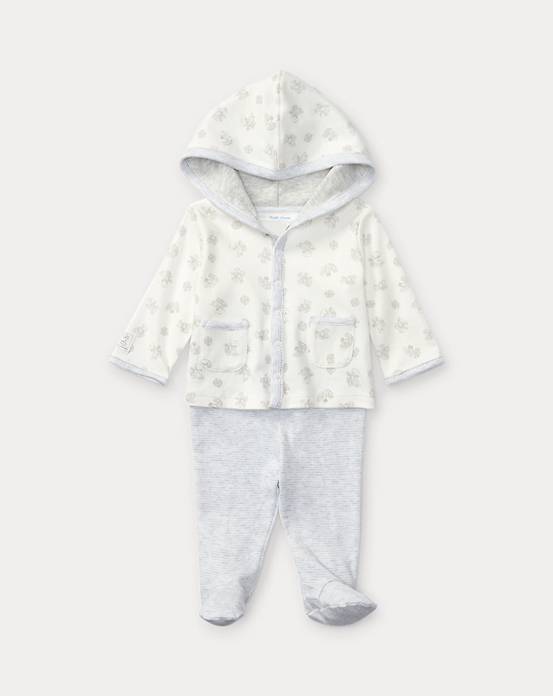 Cotton Hoodie & Footed Pant Set Baby 1