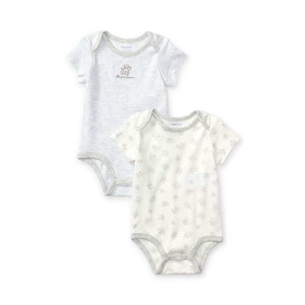 Bear-Print Cotton Bodysuit Two-Pack Baby 1