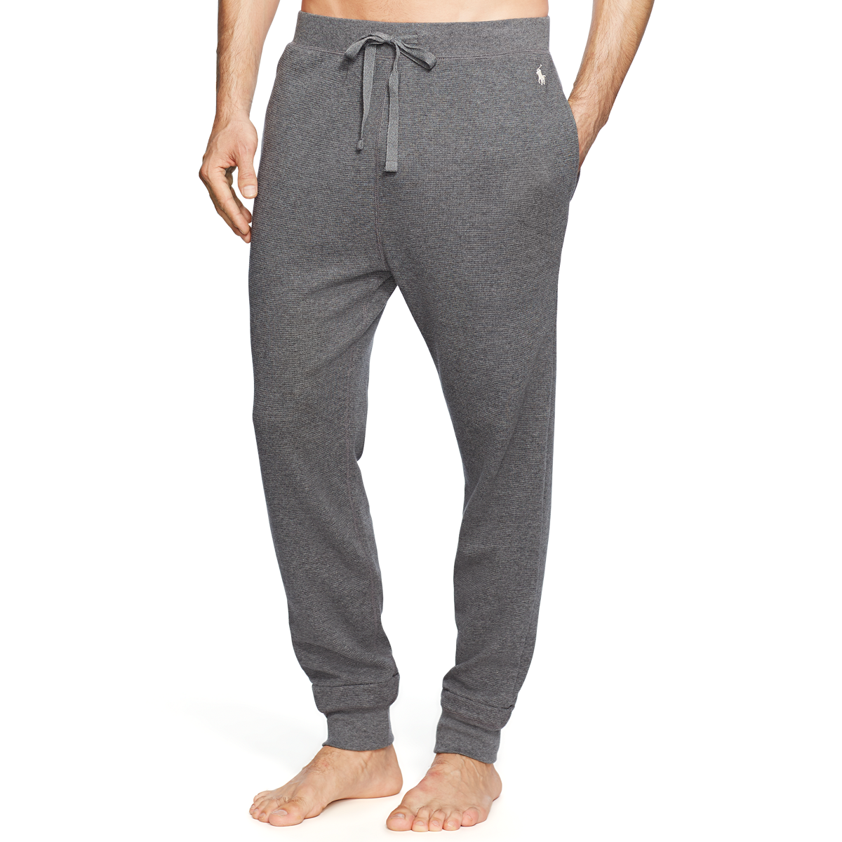 Men s waffle top knit lounge pants