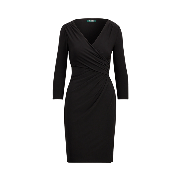 Faux-Wrap Jersey Dress Lauren 1