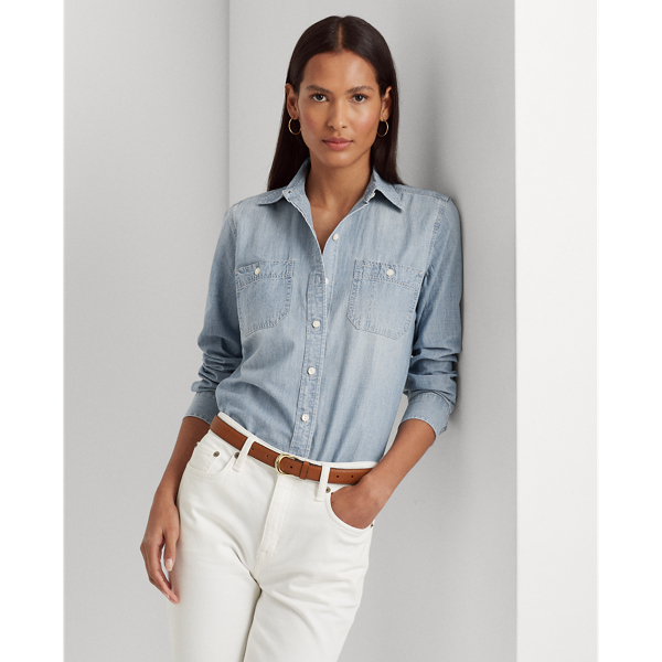 Polo Ralph Lauren Women's Blouse Chambray Size 0