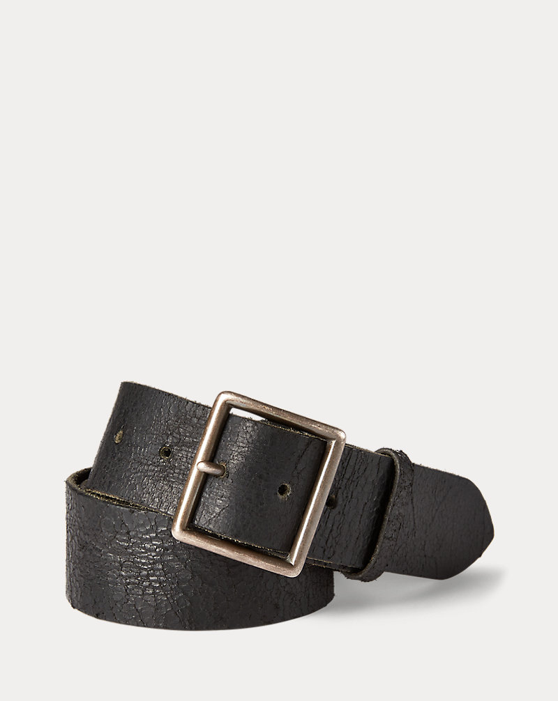 Distressed Leather Belt RRL 1