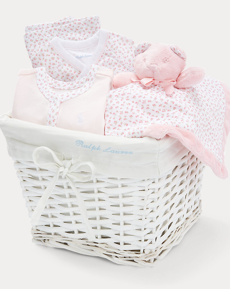 Floral 4-Piece Gift Basket Baby Girl 1