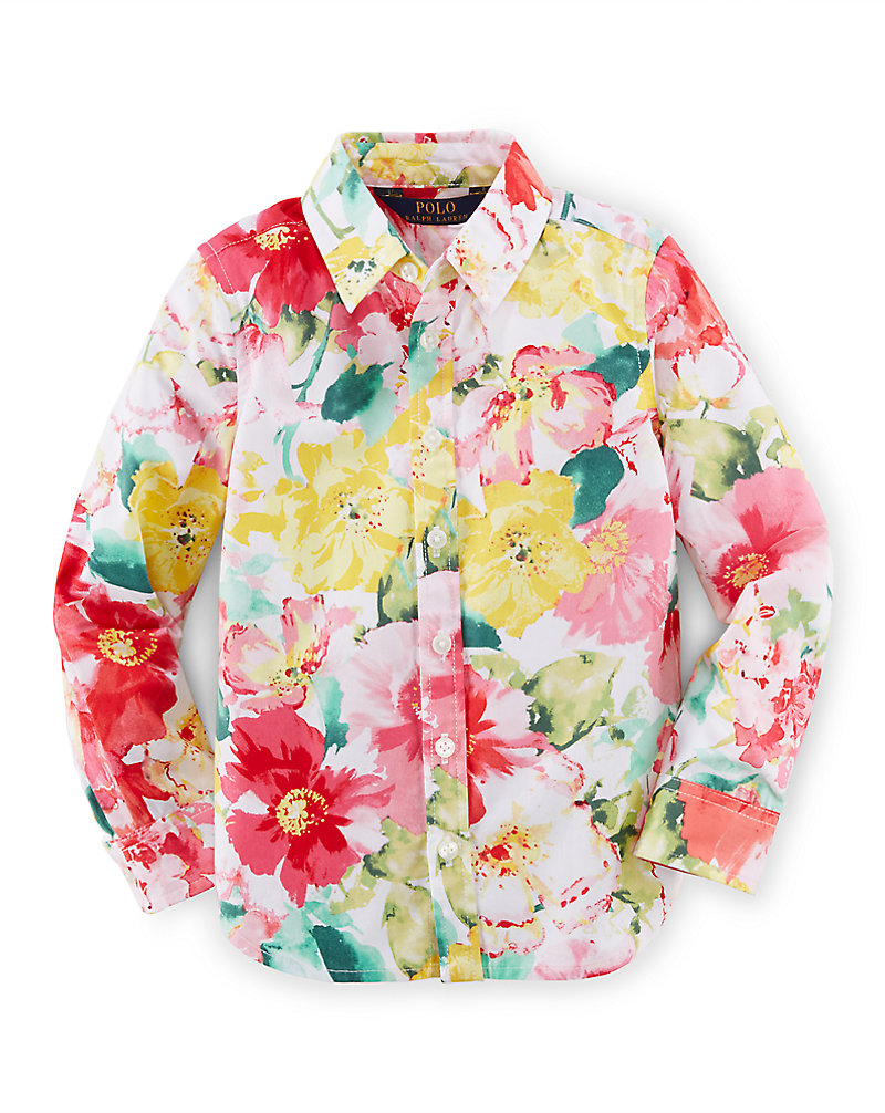 Floral Cotton Batiste Shirt Girls 2-6x 1