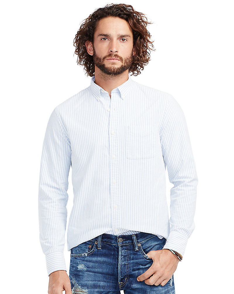 Striped Cotton Oxford Shirt Polo Denim & Supply 1