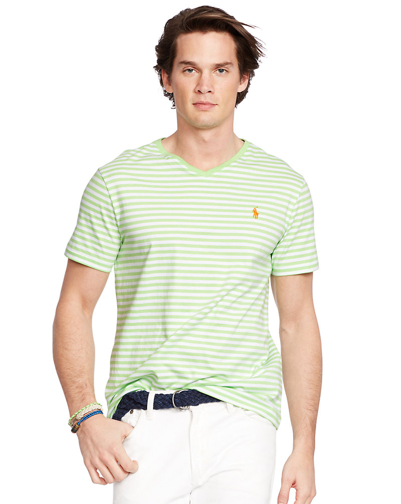 Striped Cotton V-Neck T-Shirt Polo Ralph Lauren 1