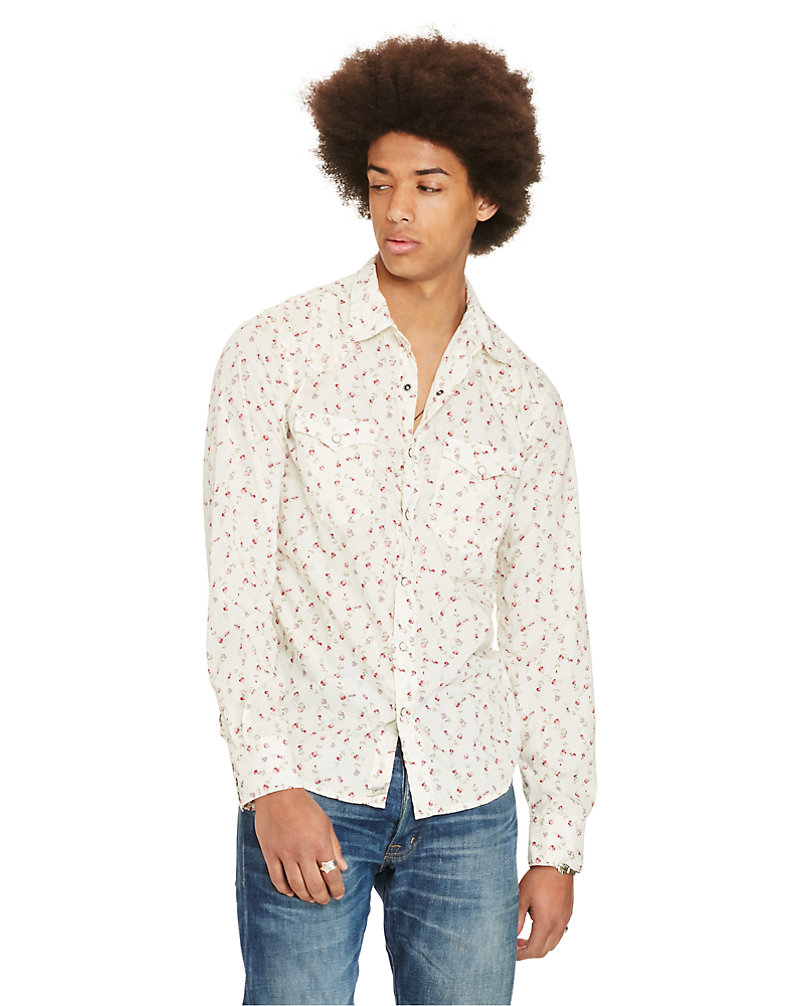 Floral Cotton Poplin Shirt Polo Denim & Supply 1