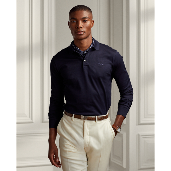Piqué Long-Sleeve Polo Shirt