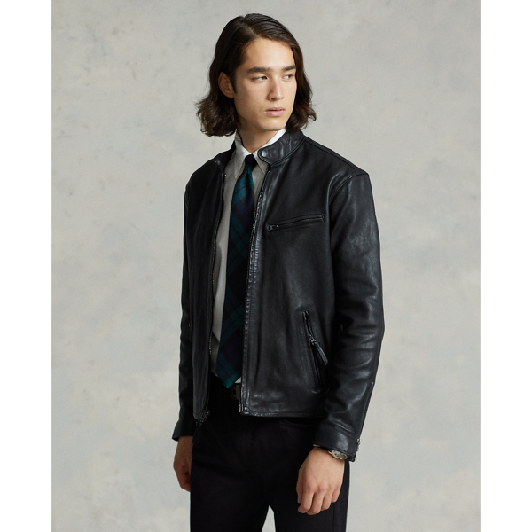 Polo ralph lauren lambskin café racer jacket sale