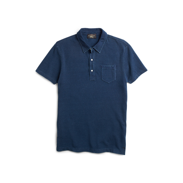 Indigo Cotton Pocket Polo