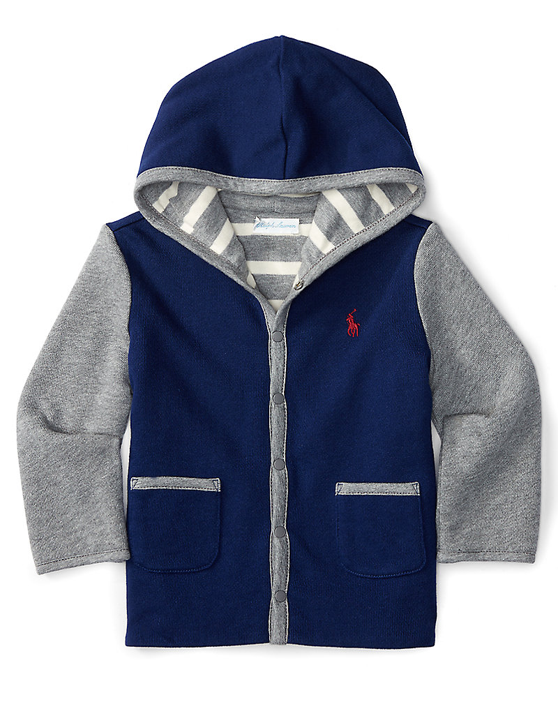Reversible Cotton Terry Hoodie Baby Boy 1