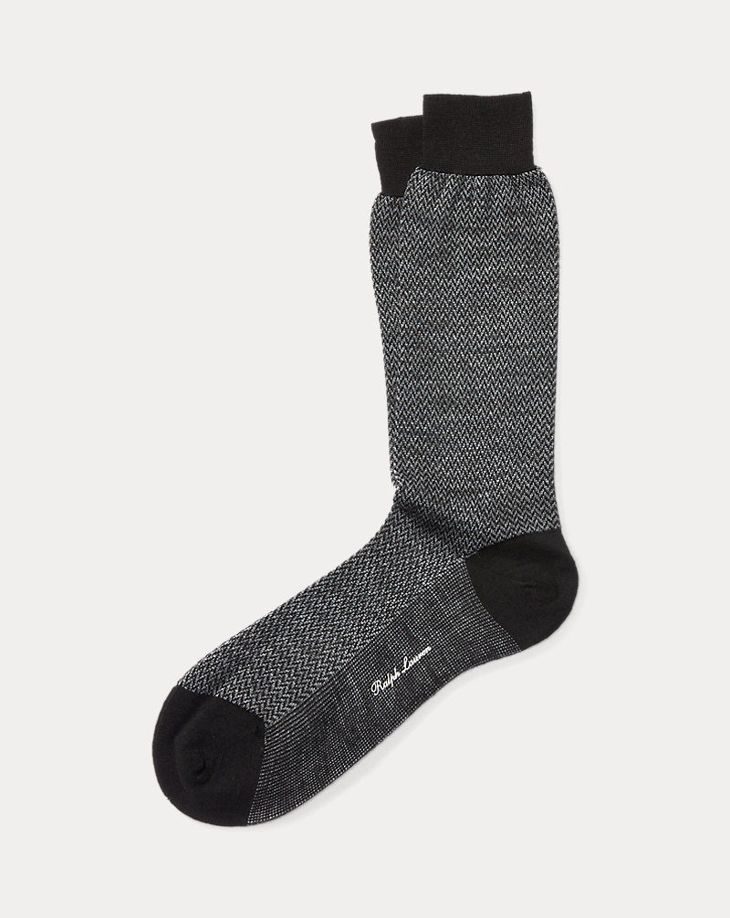 Herringbone Trouser Socks Purple Label 1