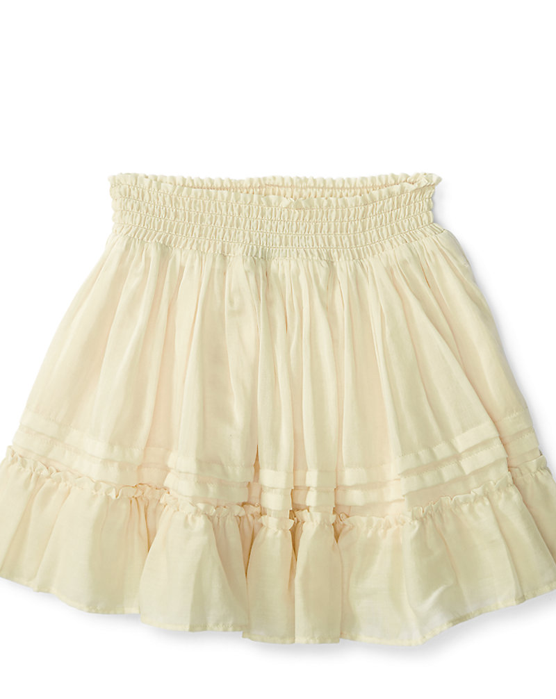 Smocked Tiered Cotton Skirt Girls 2-6x 1