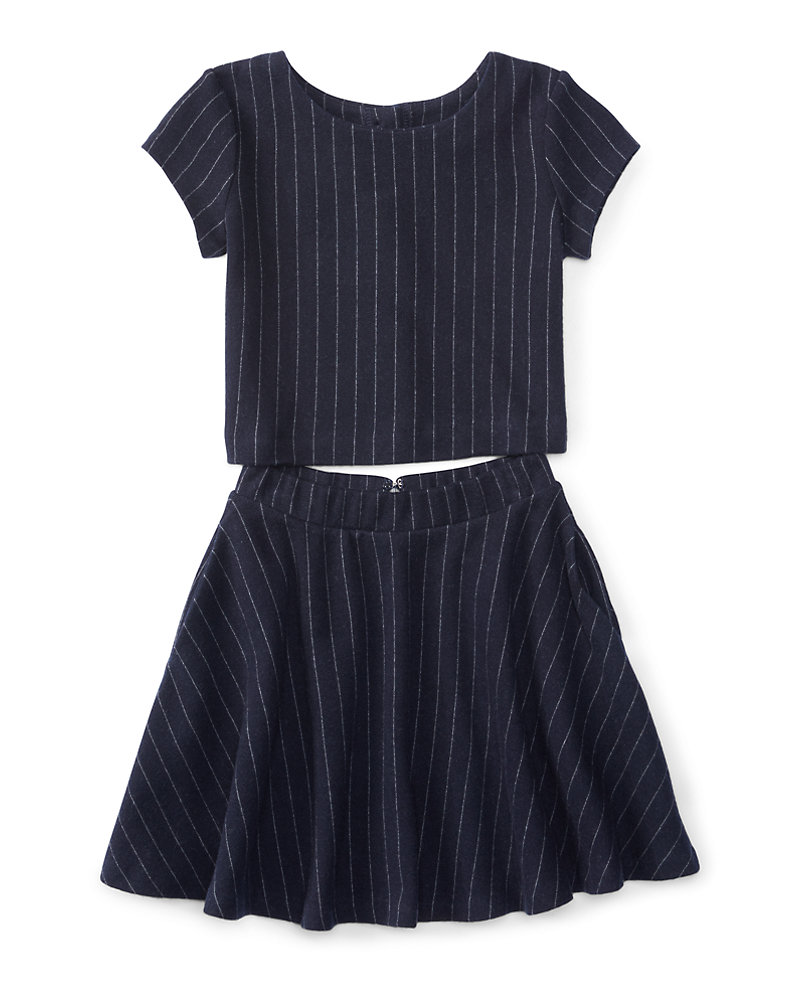 Striped Cotton Top & Skirt Set Girls 2-6x 1