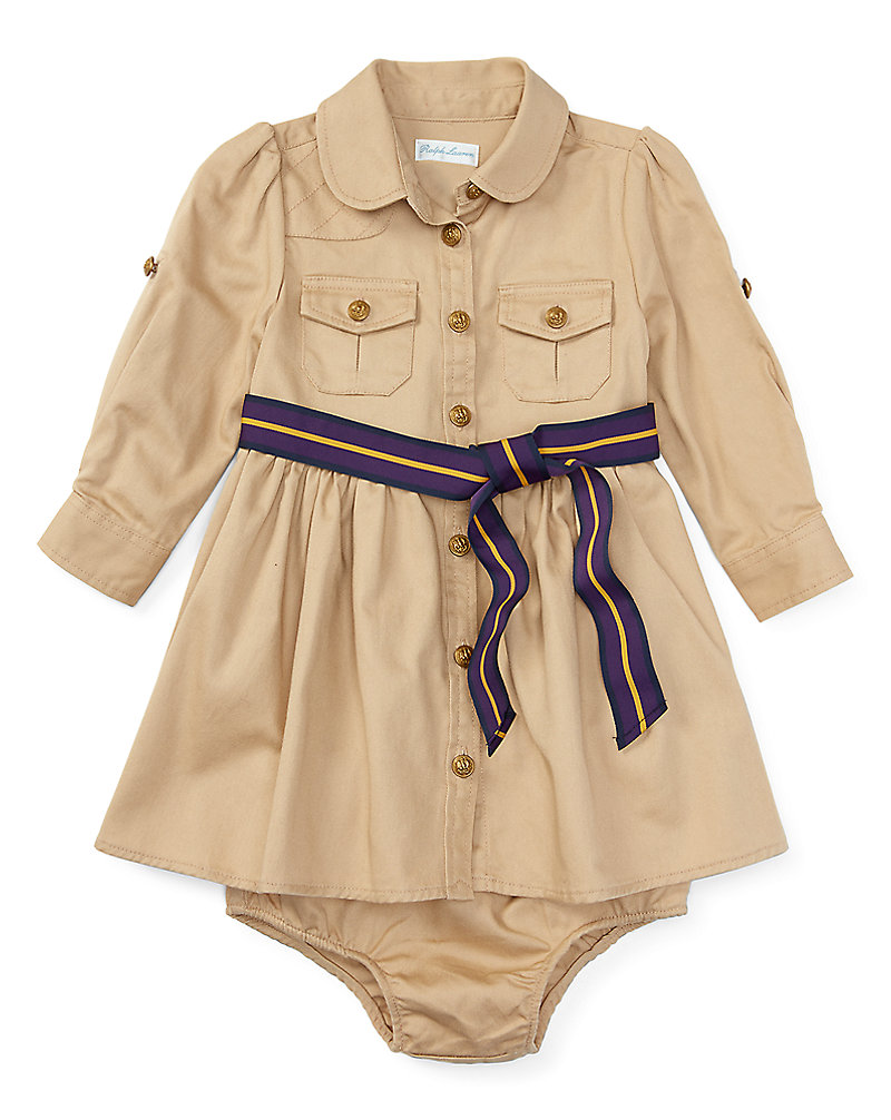 Cotton Chino Dress & Bloomer Baby Girl 1